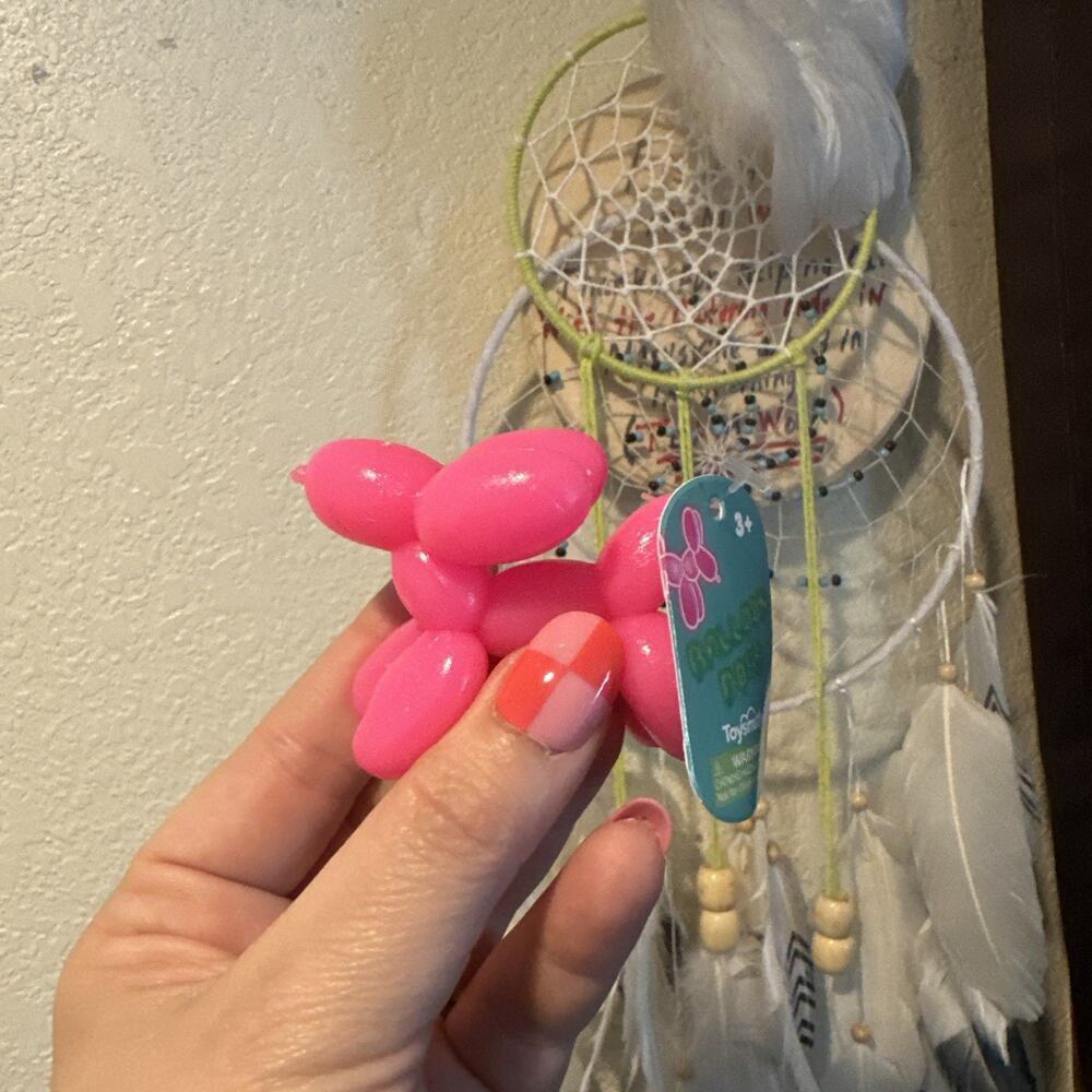 Toysmith Balloon Dogs New Viral Squishy Toy. Pink Squishy Balloon Dog
